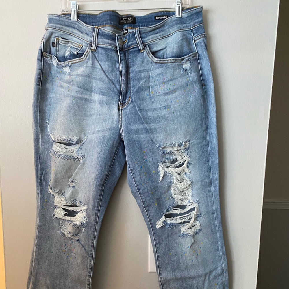 Judy Blue boyfriend fit “lucky charms” jeans size 18w